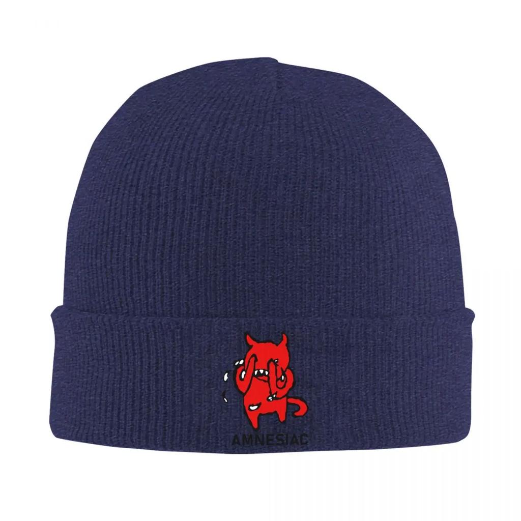 Radiohead Amnesiac Rock Knitted Caps for Women Men Skullies Beanies Winter Hats Acrylic Crochet Cap