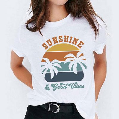 Europe and America Faith Over Fear Printed Casual Short-sleeved T-shirt Graphic T Shirts Summer polyester fabric