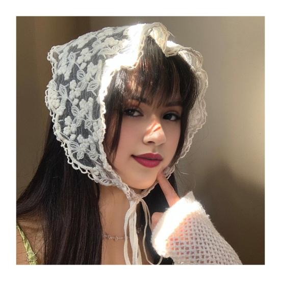 Кружевной платок на голову, треугольный галстук, повязка на голову с кружевным цветочным украшением, сплошной цвет, стилизованное украшение для фотосъемки