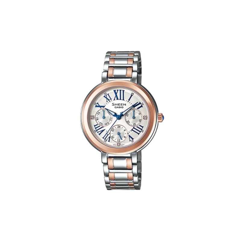 Casio SHEEN series simple elegant fashion watch quartz movement gold-plated stainless steel ion-plated strap Japanese and Korean SHE-3034SG-7AUDR