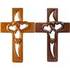 Christian Intertwined Heart Wooden Cross Valentine's Day Log Cross Pendant Living Room Decor