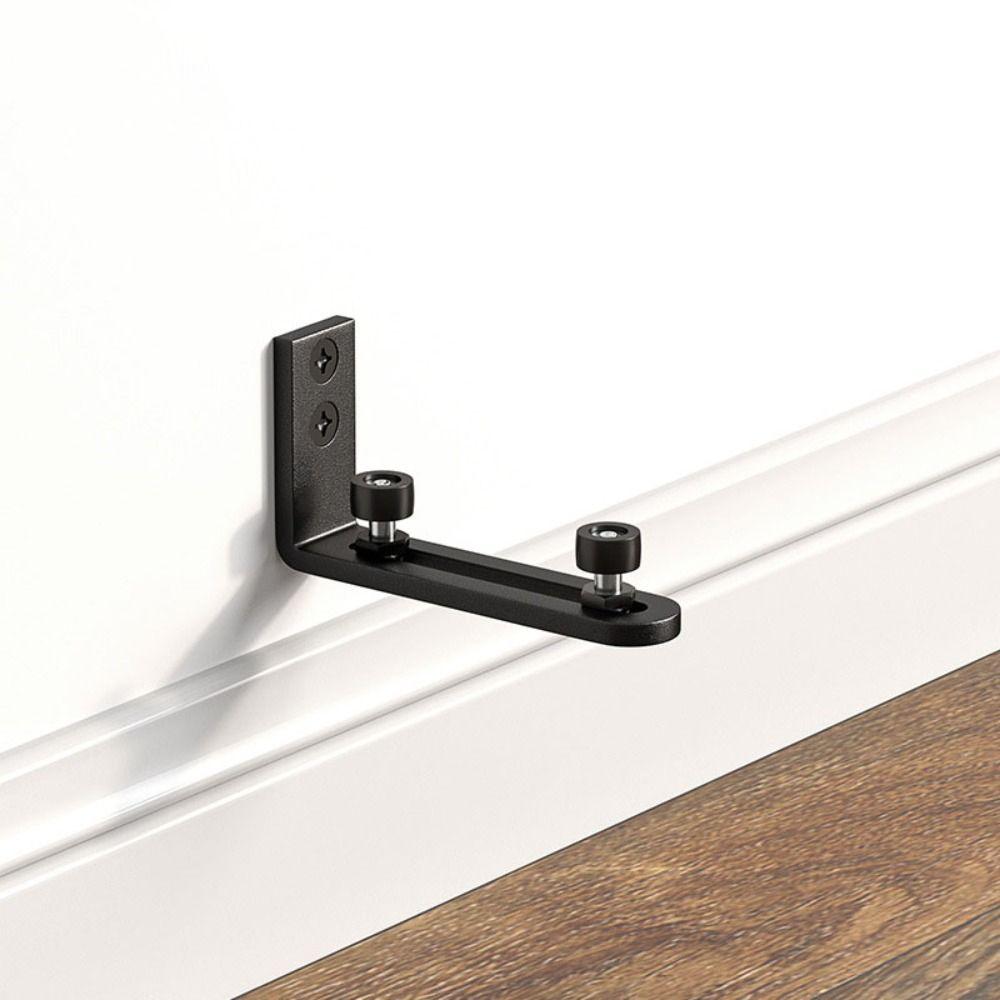Wall-mounted Barn Door Swing Stop Double Wheel Bottom Guide Smooth Barn Door Floor Guide  Residence
