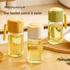 Leak-Proof Glass Oil Pot with One-Handed Lid for Soy Sauce and Vinegar