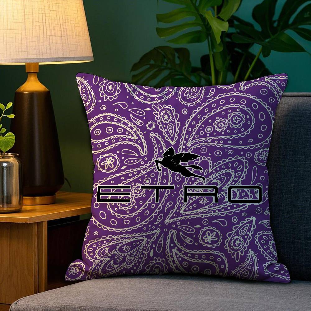 Classic Design E-Etro Pillow Case Plush Fabric Soft Double Sided Print Sofa Cushion Cover Throw Pillow Covers