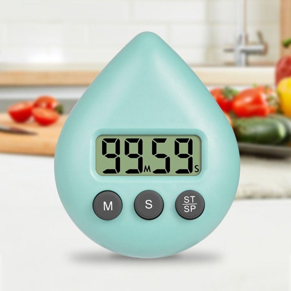 Hanging Hole Countdown Timer Water Drop Shape Precise Timer Digital Shower Timer Baking