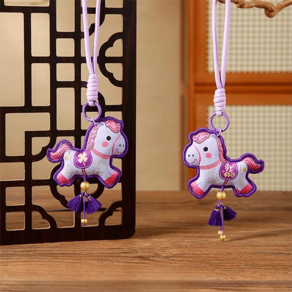 Embroidered Horse Pendant Year of The Horse Year of The Horse Hanging Decoration  Spring Festival