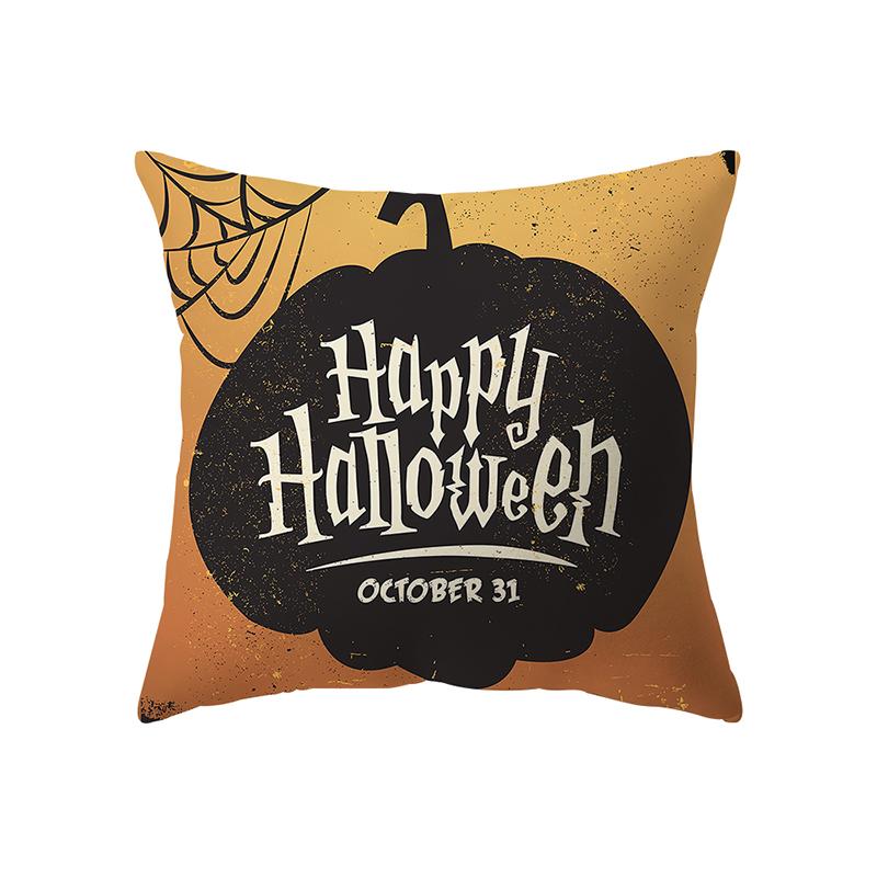 Horror Halloween Theme Pumpkin Print Pattern Cushion Cover Home Living Room Sofa Decoration Square Pillow Pillow Cover