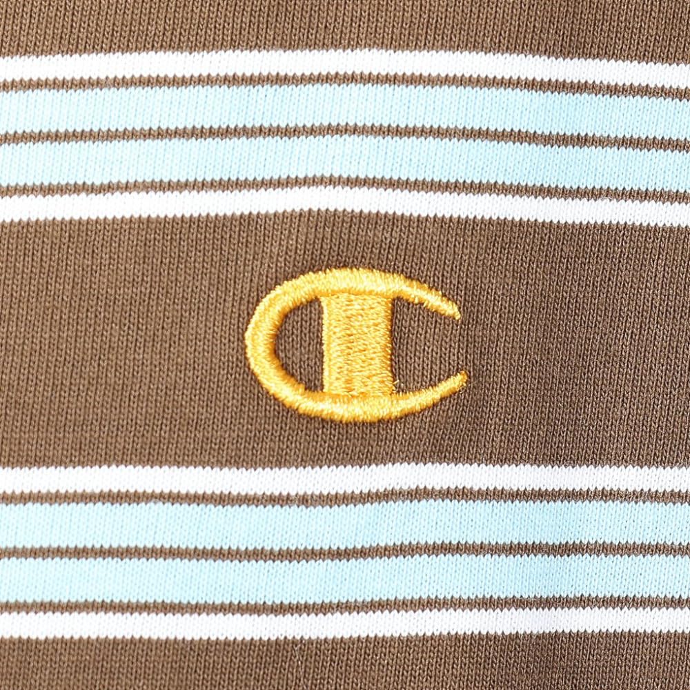 Короткая круглая одноточечная кайма с коротким рукавом коричневая [Champion] футболка, рукав, горловина, 100% хлопок, вышивка, логотип, футболка, мужская повседневная, C3-Z332