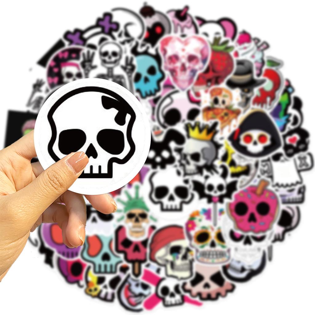 52 Cartoon Skull Doodle Stickers Decorate Guitar Notebook Suitcase DIY Waterproof