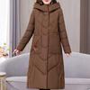 Fashion Woman Long Coat Winter Parkas Hooded Elegant Loose Thick Warm Lady Jackets Embroidery Overcoats