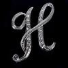 Crystal Rhinestone 26 Letters Women Collar Brooch Pin Corsage Bouquet Jewelry