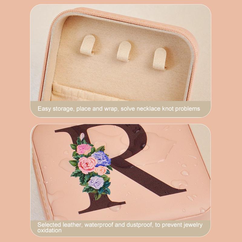 1PC Jewelry Boxes for Wedding Party Black Alphabet Personalized Pink Gift Box Jewellery Holder Jewelry Organizer Case