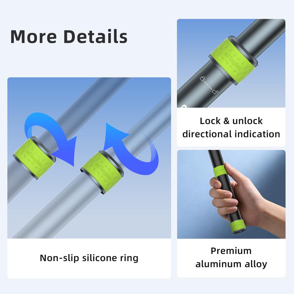Aluminum Alloy Telescopic Stick Wear Resist Riding Selfie Sticks Double Clamp Handlebar Selfie Stick Cycling Accessories