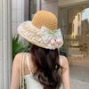 Sun Hat Summer Thin Women's Sun Hat Cool Hat Sun Hat Cute Beach Straw Hat Lace Flower Sweet Bucket Hat