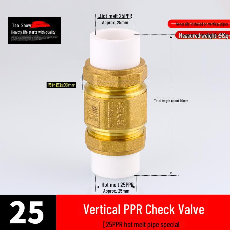 Медный вертикальный и горизонтальный обратный клапан 4/6 точек, 1 дюйм для водопроводных труб и обогревателей