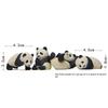 Set of 4 Cute Panda Figurines for DIY Mini Landscapes and Succulent Gardens