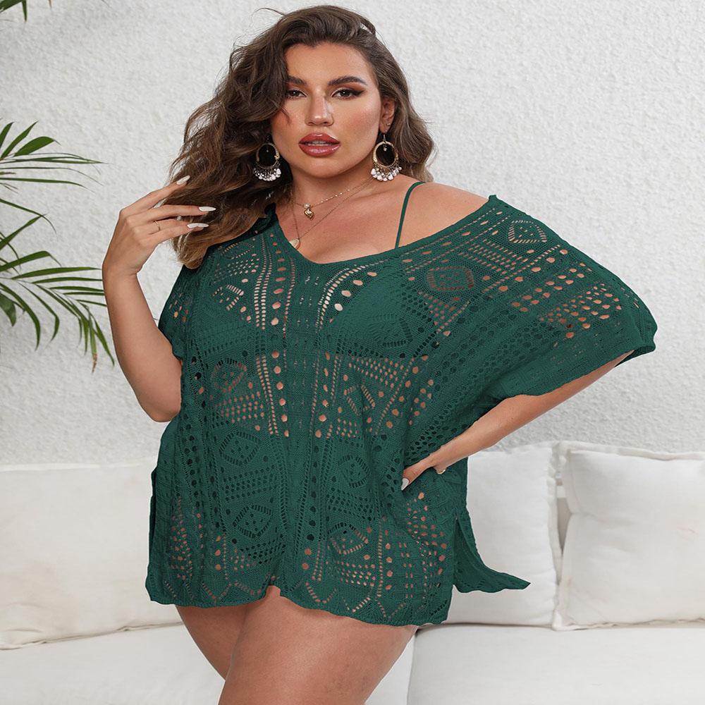 Женская пляжная накидка с вырезом, вязаный свитер, пляжный отдых, бикини, накидка