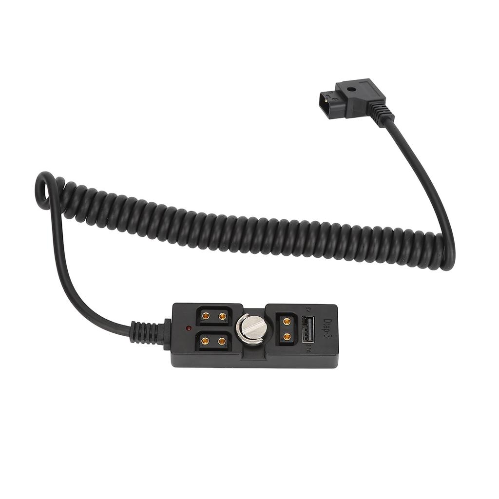 D Tap Male to 3 Port Female Splitter with 5V USB Indicator 1 4in Hand Screw Power Cable Connector for ARRI RED V Mount