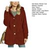 Fleece Jackets for Women Oversized Button Down Fuzzy Hooded Coat Casual Long Sherpa Outerwear with Pockets
