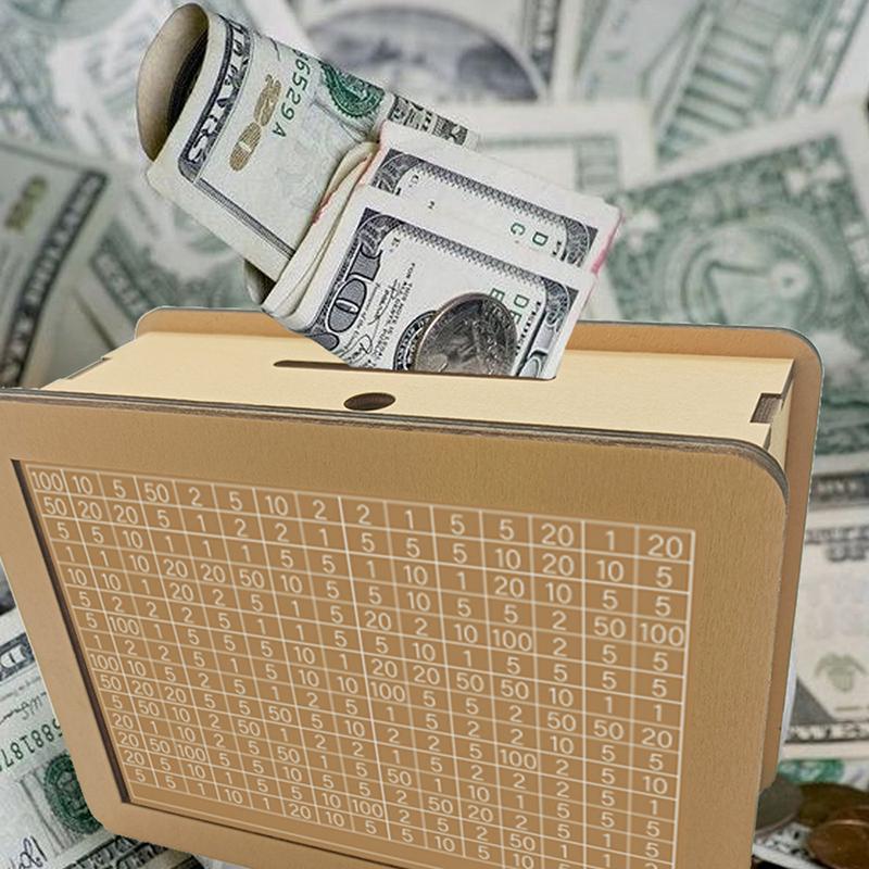 Копилка деревянная копилка 1000/2000/3000 евро с копилкой многоразового использования с целью сбережения и числами