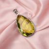 Ожерелье-цепочка с подвеской из натурального груши и желтого сапфира из стерлингового серебра 925 пробы