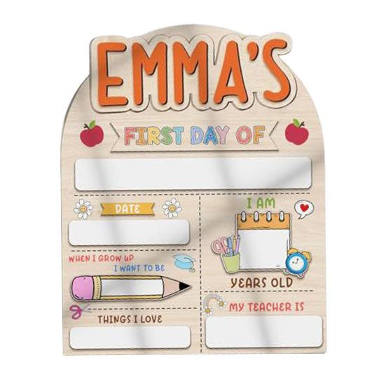 Табличка «Первый день в школе» Деревянная табличка с вехой образования Сувенирная доска для рисования маркером Подарки детям на «Снова в школу»