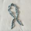 Beads Thin Polka Dot Neckerchief Pearl Collar Decor New Silk Scarf Necklace  Women Daily Outfit