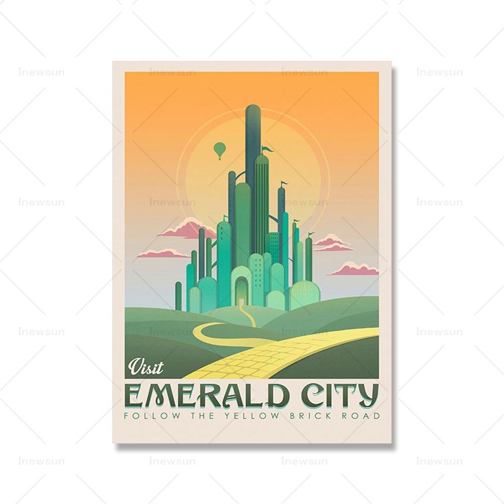 Erebor Wall Art Холст Картина Винтаж Пейзаж Абстрактные Печать и Постер Картины Путешествия Подарок Гостиная Домашний Декор