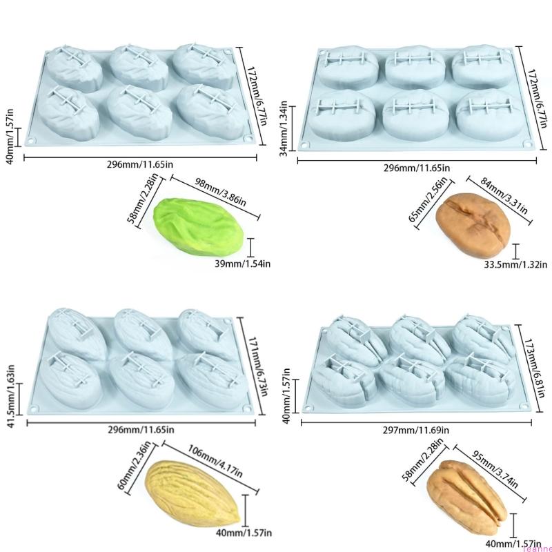 Creative Pistachios Pecan Designs Silicone Molds Ideal For Cake Chocolate And Frozens Treats Kitchen Baking Mould