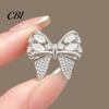 Women Lapel Pins Rhinestone Bow Brooch, Cat Eye Stone Bowknot Pin, Sweater Delicate Suit Collar Brooches Cardigan Coat Suits Clothing Accessories,