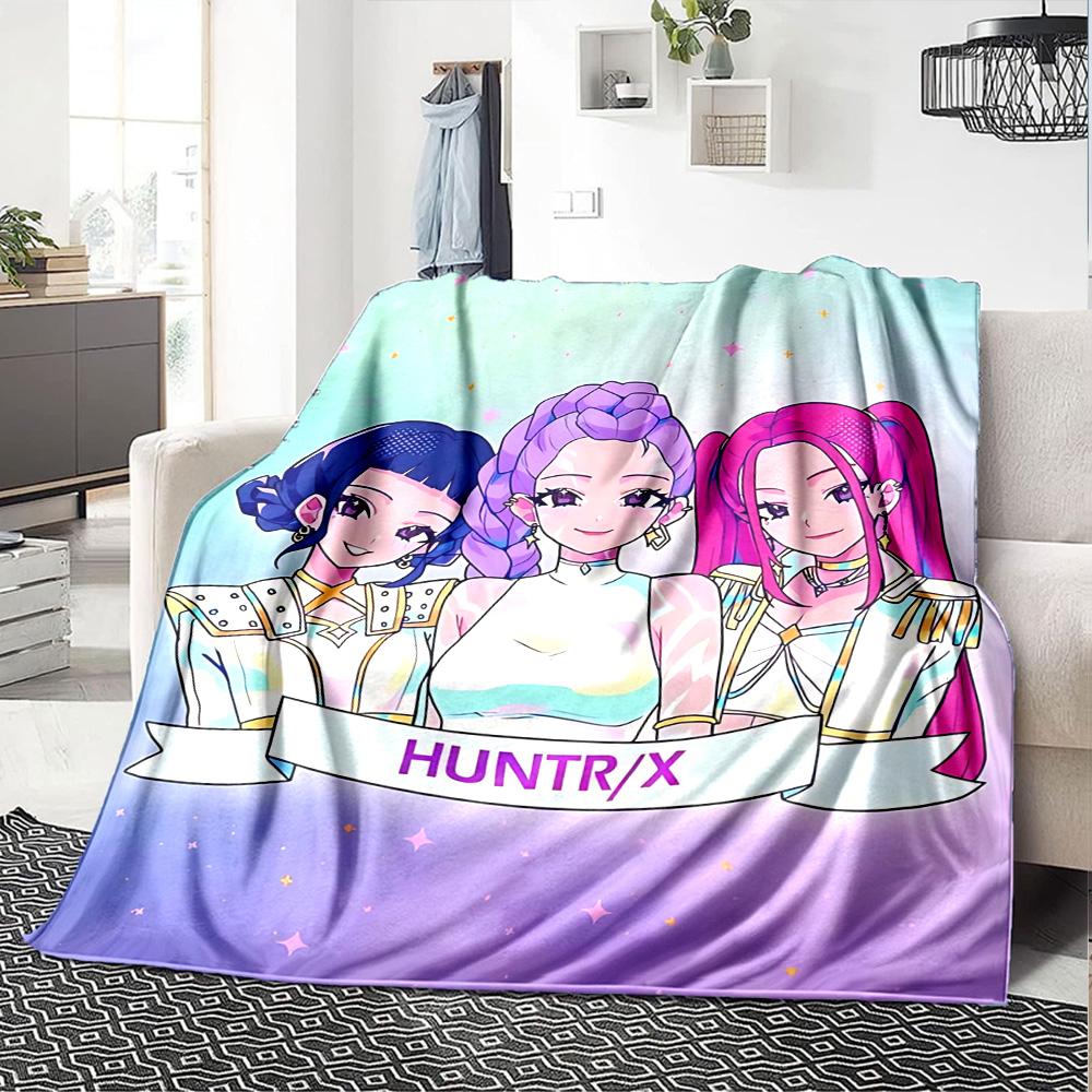 Huntrx Fantasy Trio Flannel Blanket Super Soft Warm Cozy Blanket For Sofa Bed Office Travel Allseason Home Decor Gift