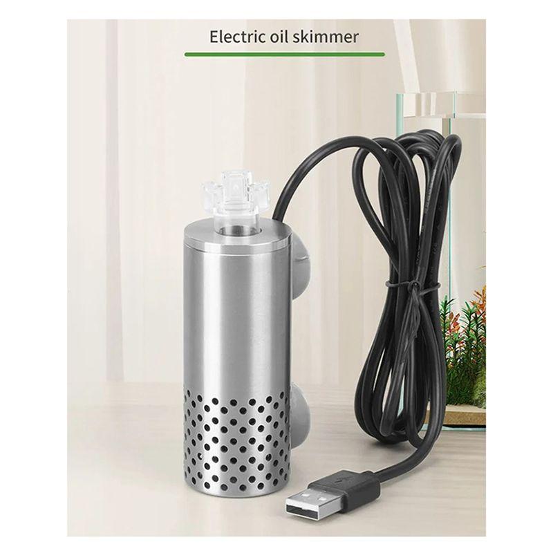 Practical-Aquarium Electric Oil Removal Electric Oil Remover Stainless Steel USB Filter Self-Priming Floating Head Oil Film Proc