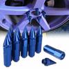 Aluminum Mounted  M12X1.5 Spiked Lug Nuts Extended Tuner 60mm Wheels / Rims Aluminum 20pcs Blue