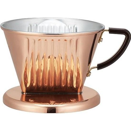 Медный дриппер для кофе Kalita с высокой теплопроводностью на 2-4 человека Cu102 сделано в Японии оборудование для пуровера #05153 на двоих на четверых 2-чашечный 4-чашечный стильный