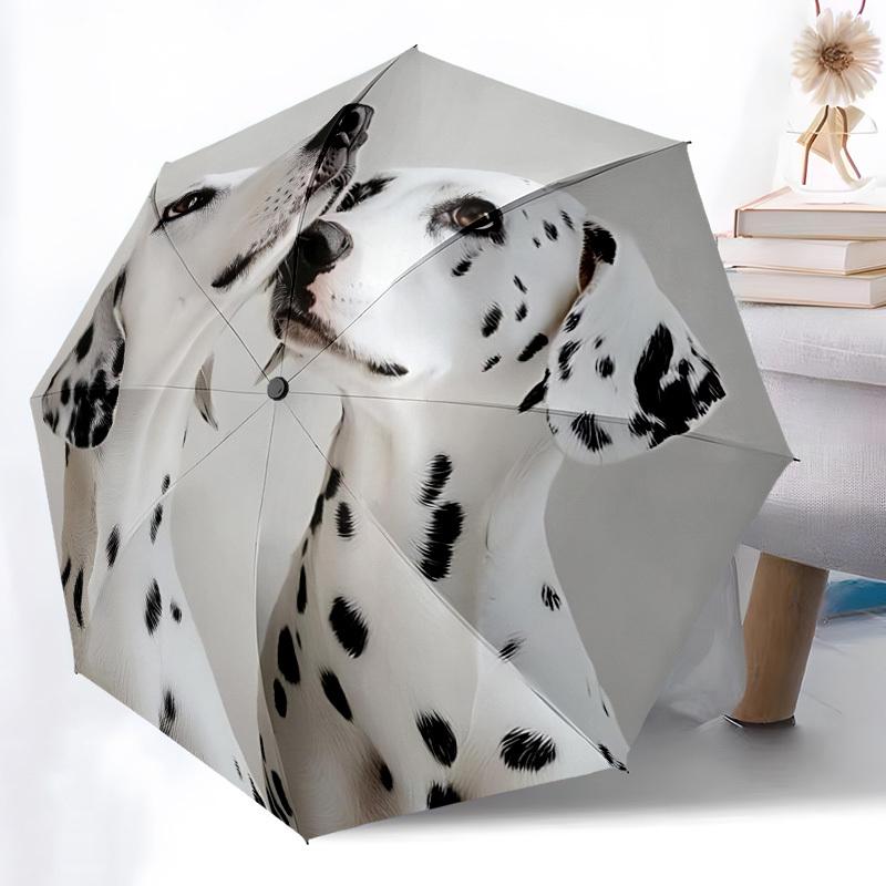 1pc Dalmatian Dogs Automatic Open/Close Umbrella 8-Rib Strong Frame, Portable Travel Umbrella for Women & Men, Birthday Gift Parties 003