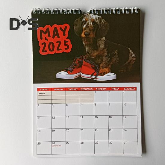 Настенный календарь 2025 года с рисунком собаки, настенный календарь, ежемесячный ежедневник, праздничный органайзер для домашнего офиса, декор
