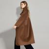 Women's Mid-Length Stand Collar Yak Down Wool Coat