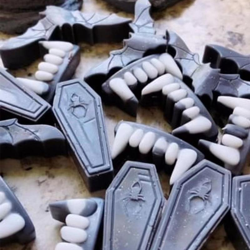 Силиконовая форма для шоколада в виде тыквы на Хэллоуин, конфеты в виде зубов вампира, форма для изготовления льда, мыла в виде костей черепа, свечей, декора для вечеринок, подарков