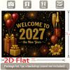 1 шт. Добро пожаловать в 2027 год Украшение для празднования Нового года Фон Праздничный фон Декорации для фотостудии Фотобудки Вечеринки