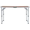 Folding Camping Table - vidaXL - Aluminum - 120x60 Cm - Adjustable Height - Capacity 30-50 Kg