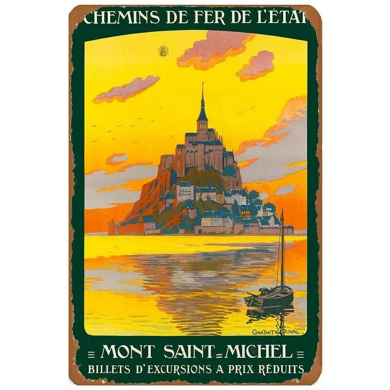 New York Paris Great Wall World Famous Building Metal Tin Signs Posters Plate Wall Decor for Bars Man Cave Cafe Clubs Home