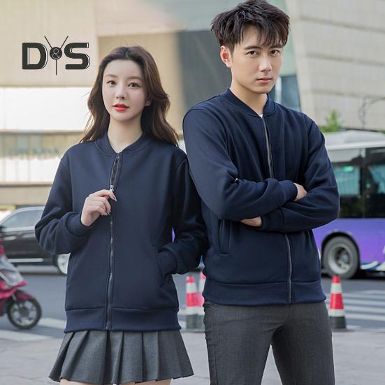 Unisex Coat Stand Collar Zip-up Carrdiagn Long Sleeves Elastic Cuff Hem Pure Color with Pocket Gym Enthusiasts Baseball Sport Jacket Daily Wear Work