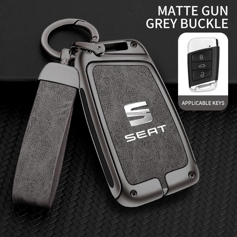 IFGU2 Alloy Leather Car Remote Key Protection Cover Shell For Seat FR Ateca IBIZA Leon Alhambra Arosa Exeo Cordobe Toledo Accessories