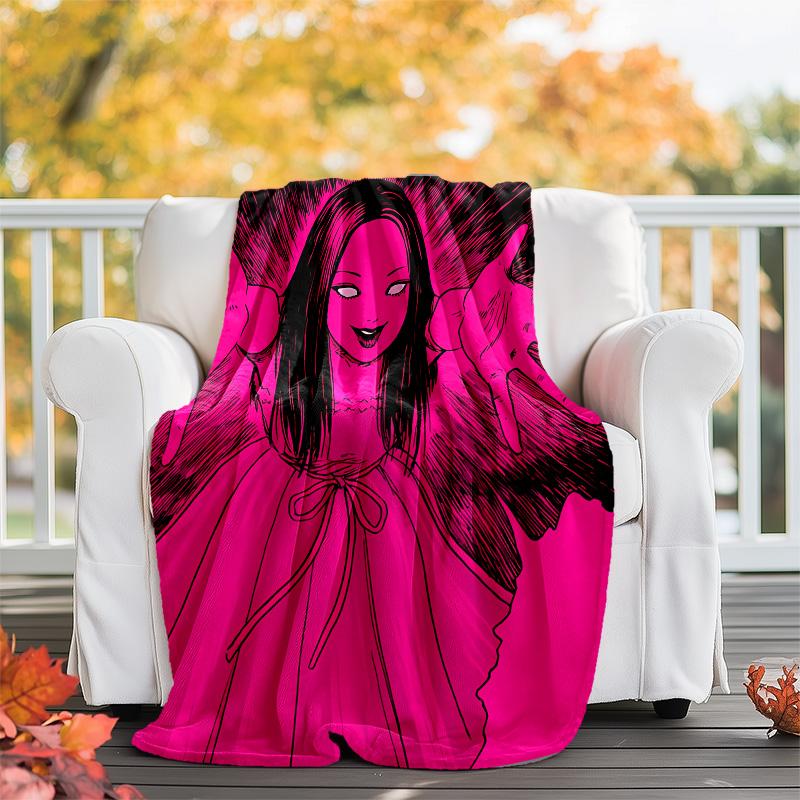 Thriller Manga Junji Ito Tomie1 printed throw blanket—lightweight,soft,warm;versatile blanket for all seasons—perfect as &air-conditioning throw,nap b