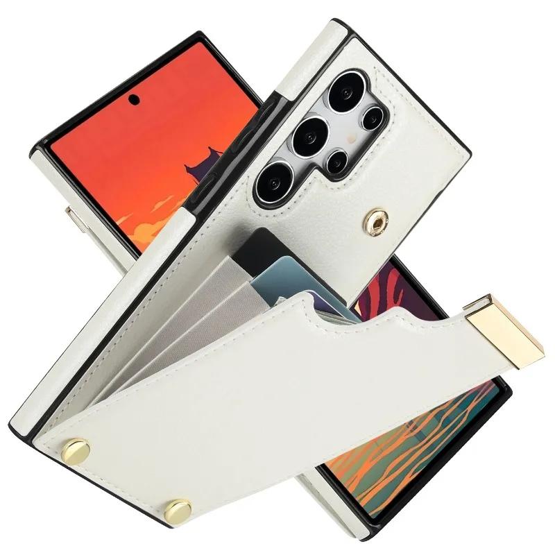 Кожаный чехол-кошелек с отделениями для карт для Samsung Galaxy S21 S23 FE S25 S24 S22 Ultra Plus A15 A54 A35 A55 A36 A56 A26