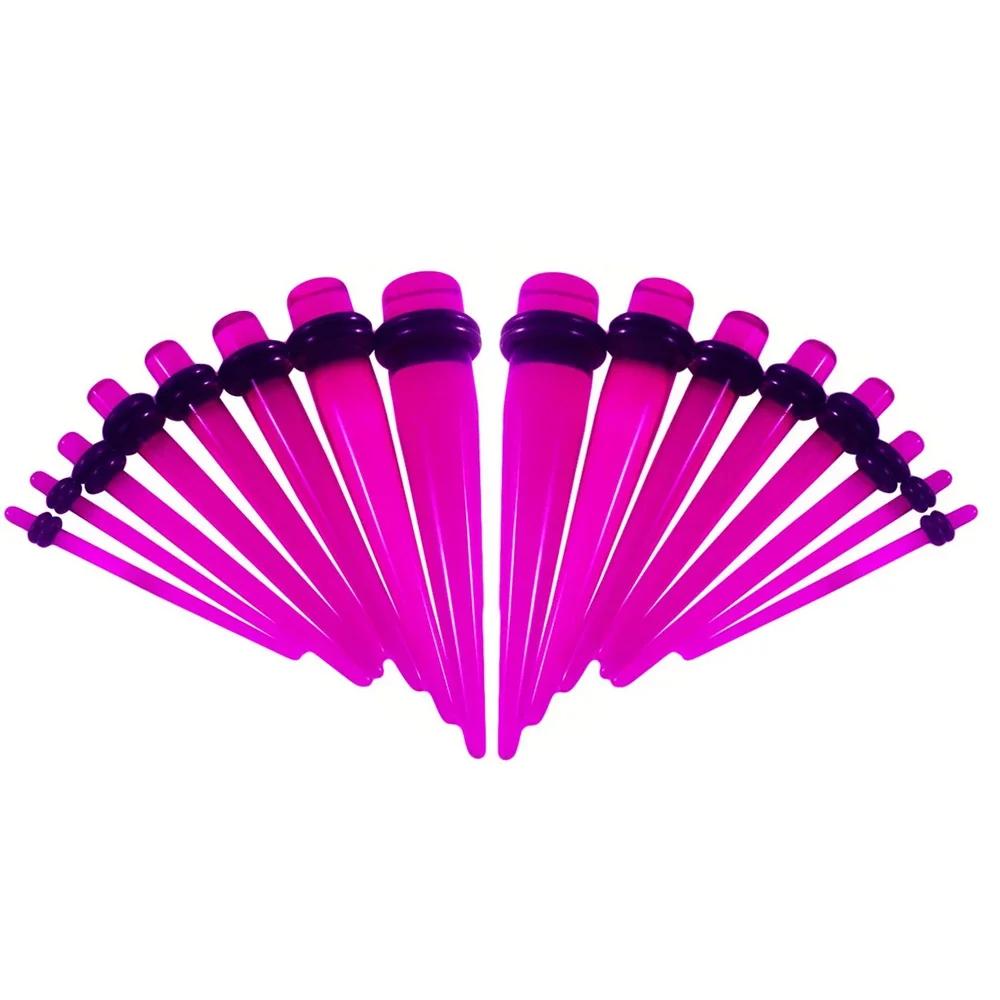 16 шт. Разноцветный акриловый конус для пирсинга уха, плаг, расширитель, 14G (1.6mm) - 00г (10мм) Набор для растягивания тоннелей в плоти