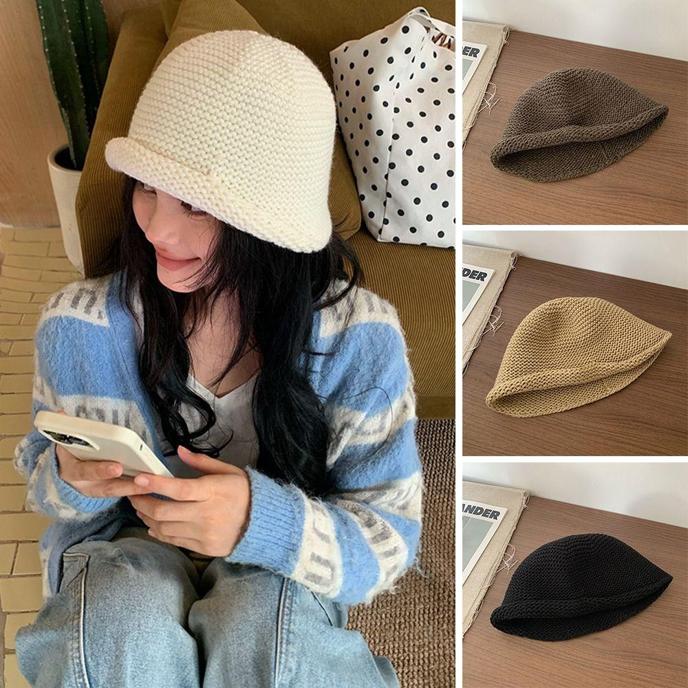 Knitted Winter Hat Windproof Beanies Hat Fashion Fisherman Cap for Women