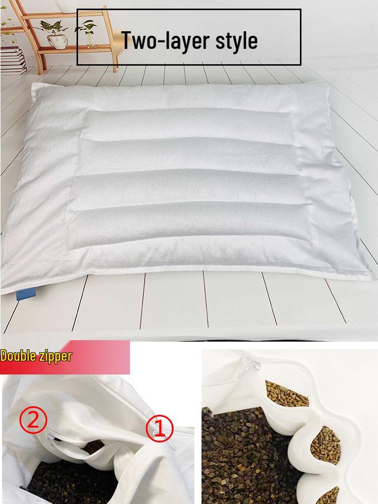 Наволочка для подушки с гречневой лузгой: Чистый хлопок, Двойная молния, Утолщенный, Безопасный для детей мешок для наполнителя подушки, Домашний текстиль.