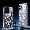 Магнитный прозрачный чехол с полным покрытием «Снежинка» для iPhone 15/16/17 Pro Max