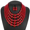 Women Fashion Jewelry Necklace and Earring Handmade Multi-layer Necklace Charming